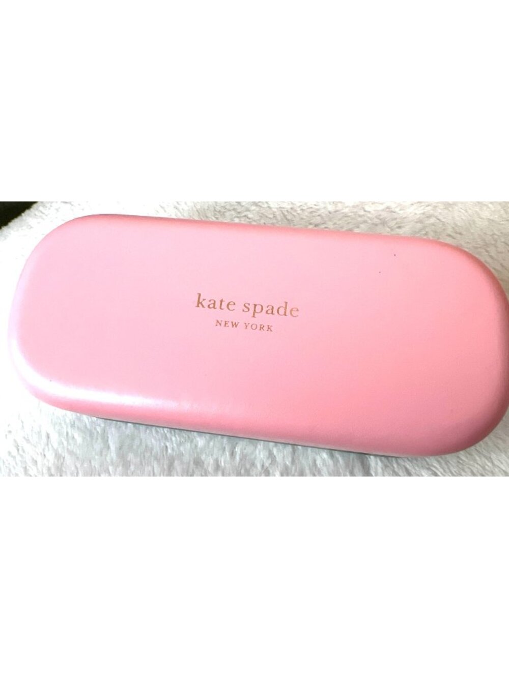 Kate Spade Glasses Case "Hello Sunshine"(Pink & Dark Green, Hard Case) New York